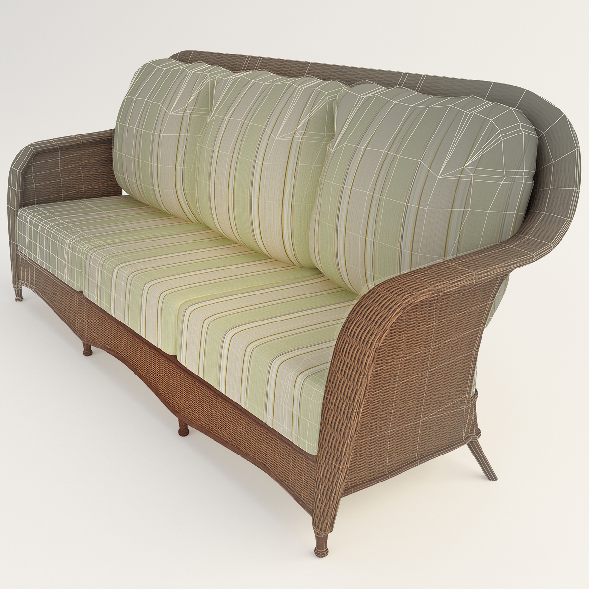 outdoor rattan sofa interior 3d model