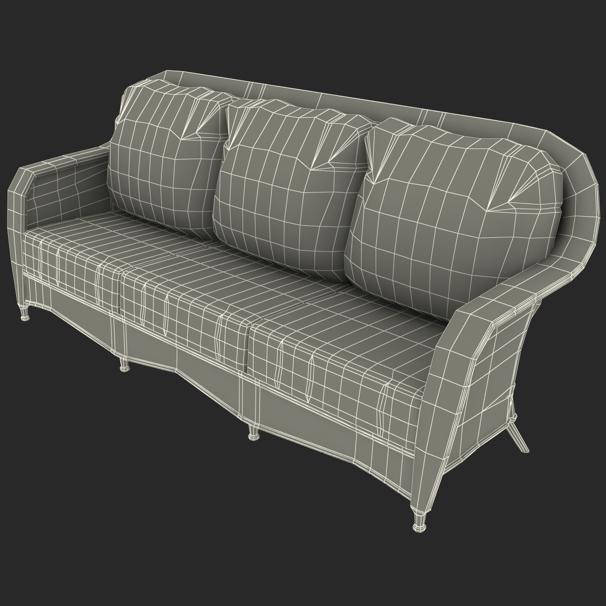 outdoor rattan sofa interior 3d model