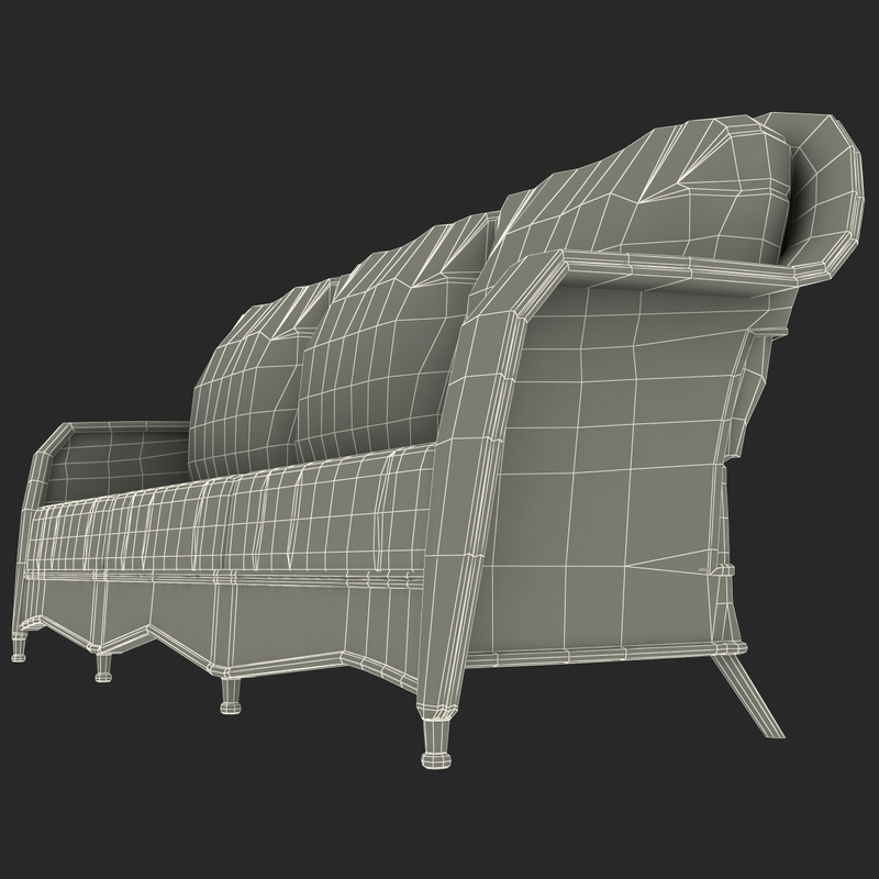 outdoor rattan sofa interior 3d model