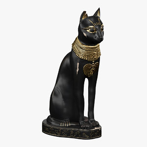 3d model egyptian cat statue