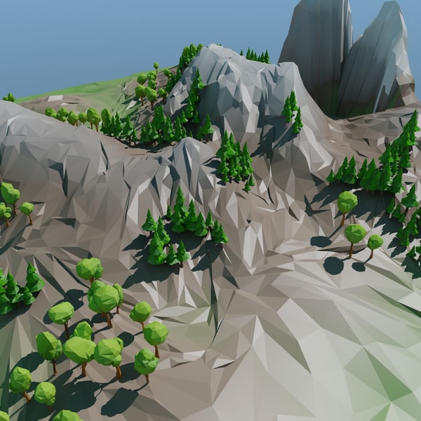 Mountain Landscape Trees 3d Max