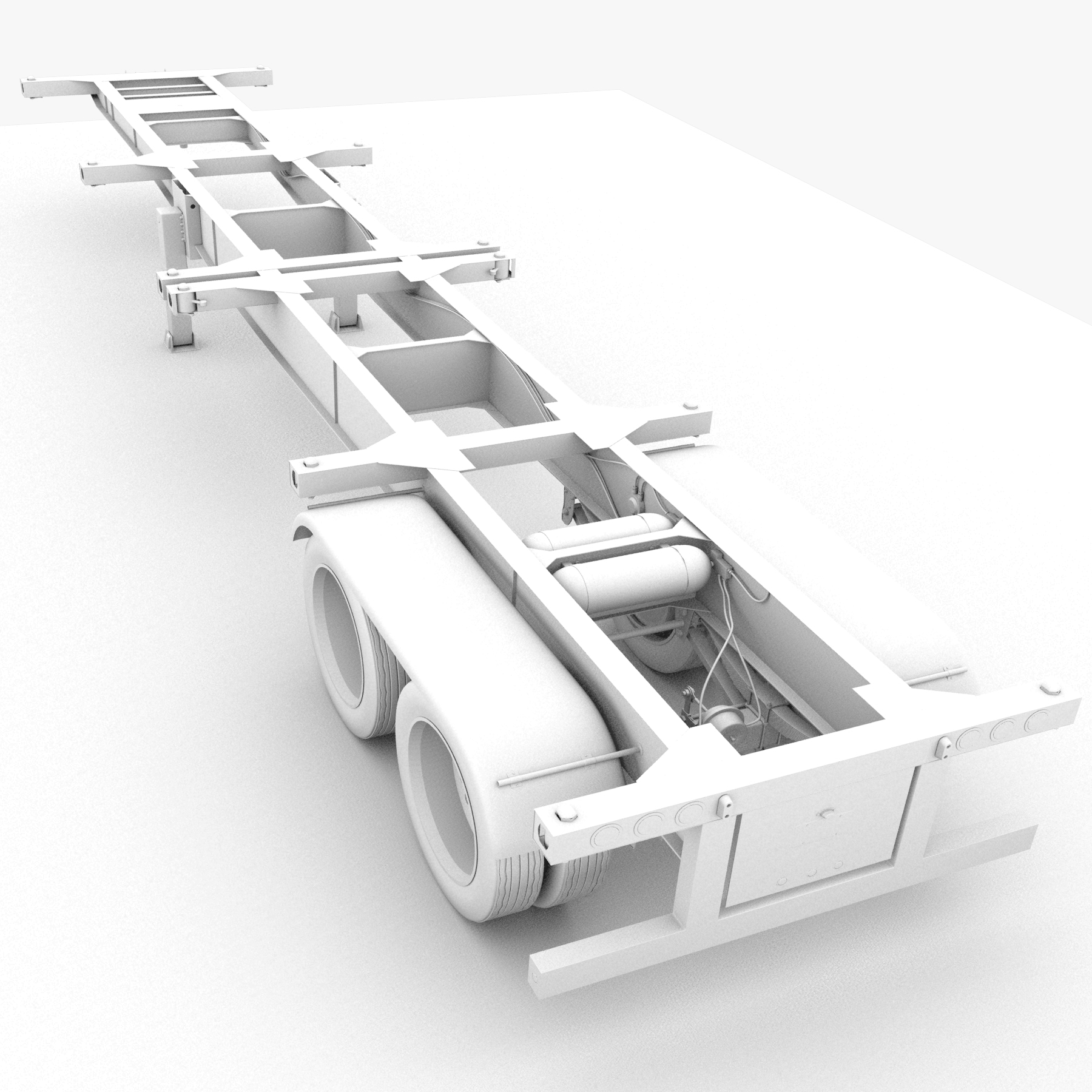 3d 40ft iso container chassis