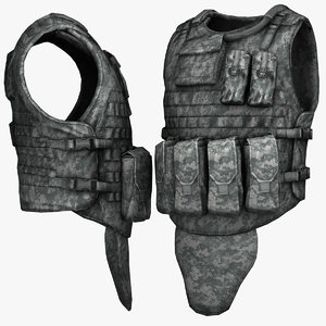 3d model military bullet-proof vest