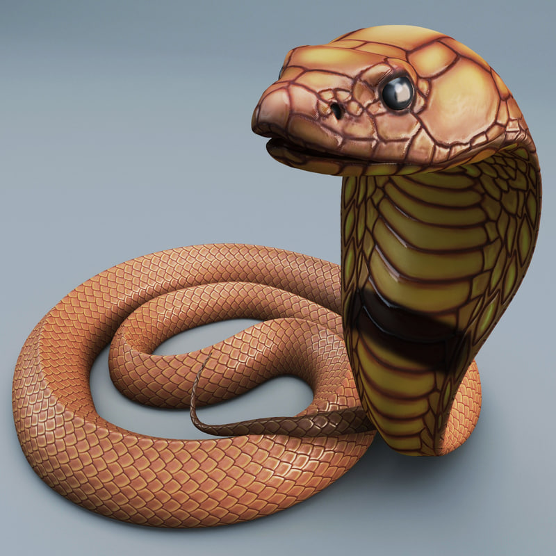 snake cobra pose 2 3d model