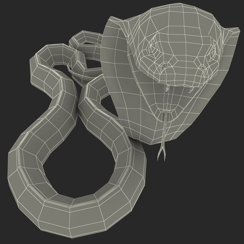 3d model snake cobra pose 5