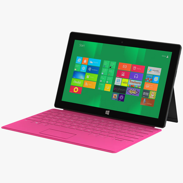 3d model pink microsoft surface tablet