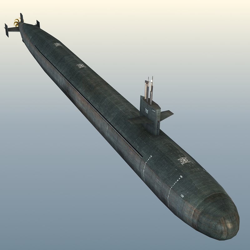 3d max uss florida ssgn-728 submarine