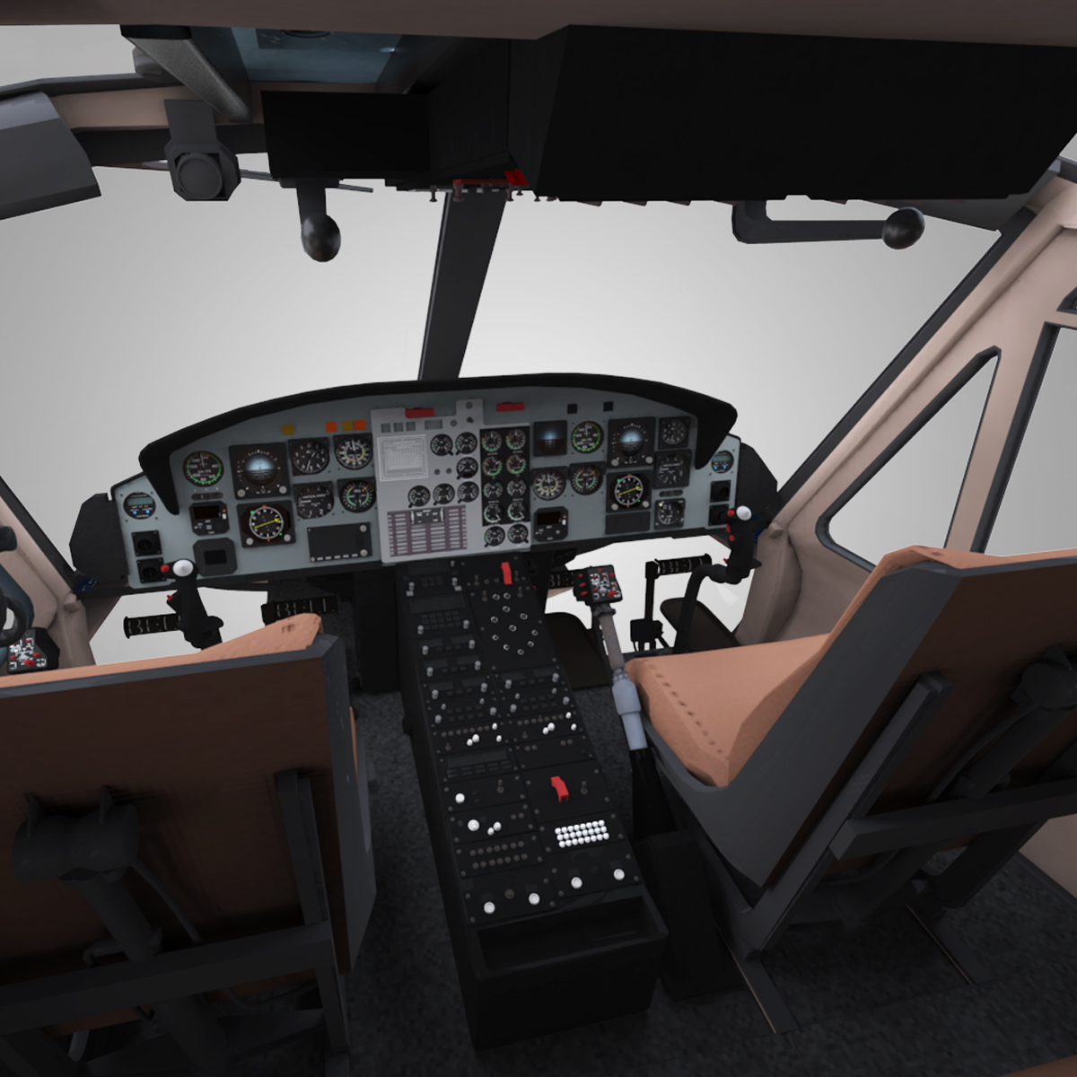 贝尔412ep与驾驶舱3d模型