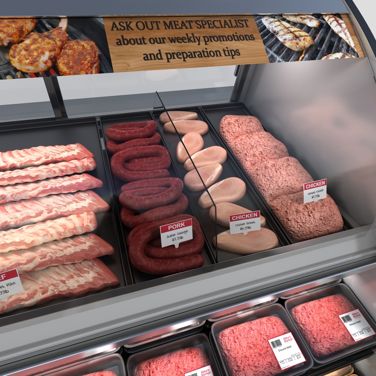 butcher case 3d model