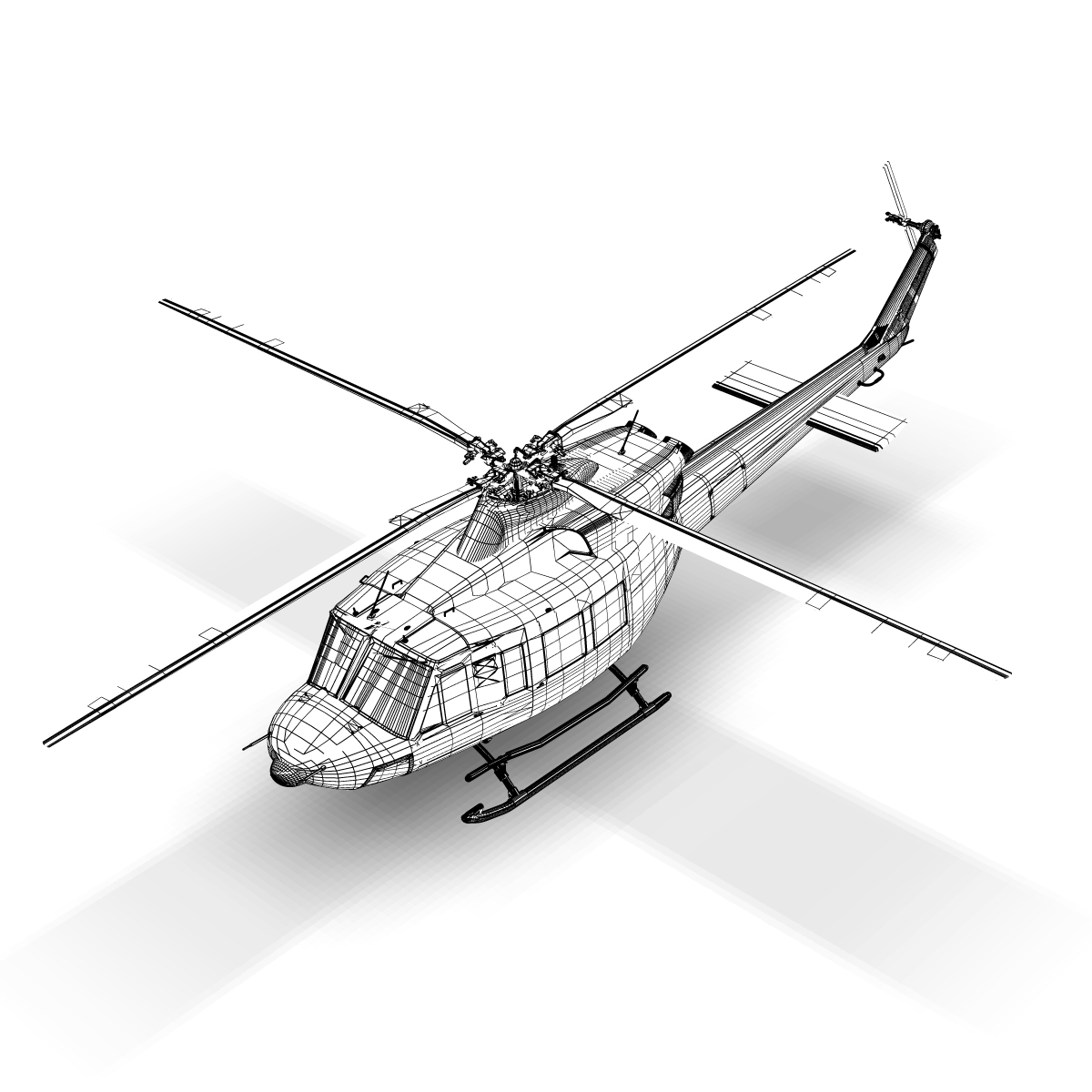 3ds Max Bell 412 Ep Helicopter