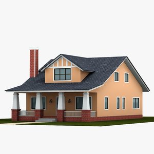 3d bungalow house model