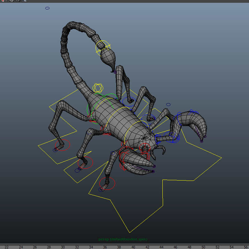 3d ma black scorpion animations
