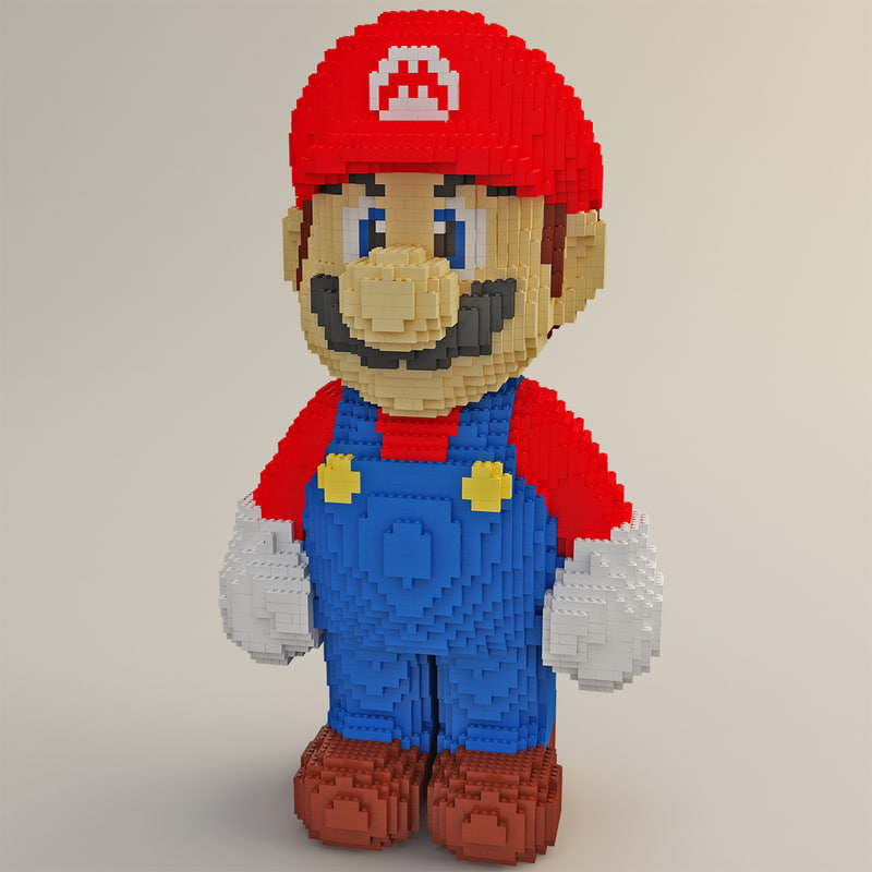 c4d lego mario modelled