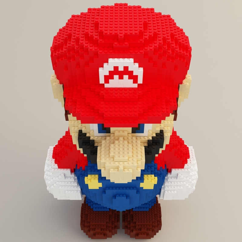 c4d lego mario modelled