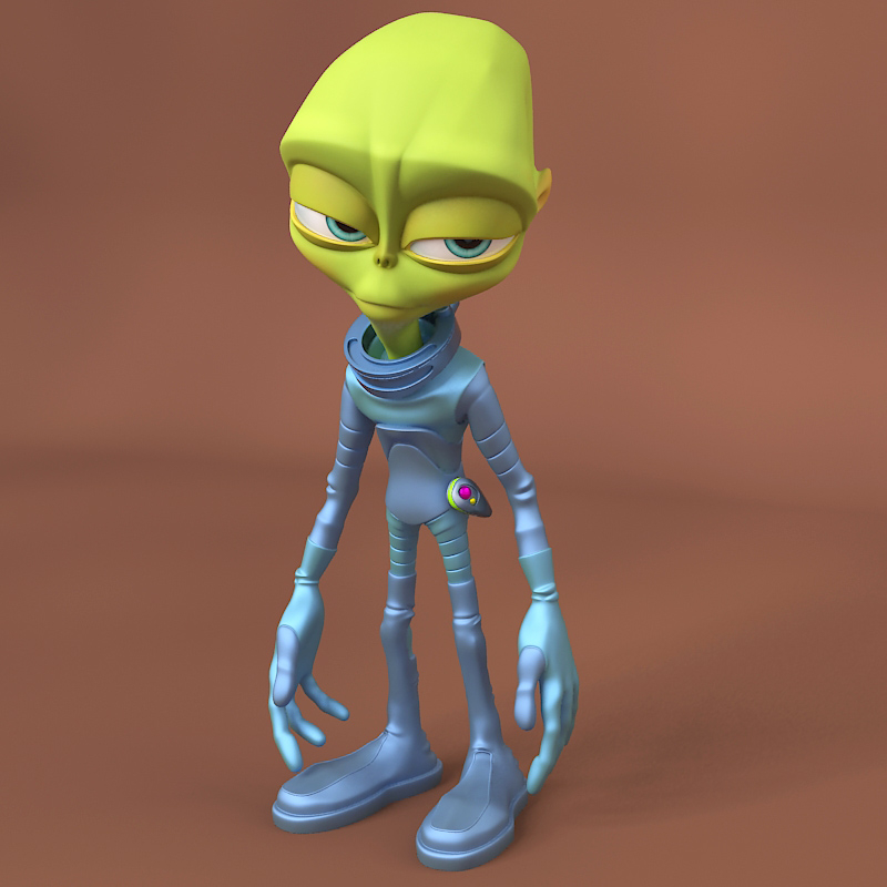 alien cartoon 3d model