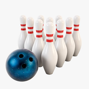 bowling ball pins 3d max.