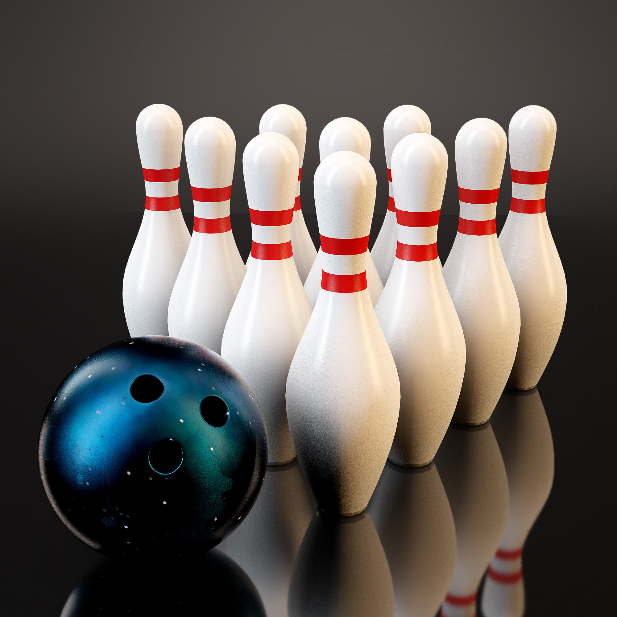 bowling ball pins 3d max