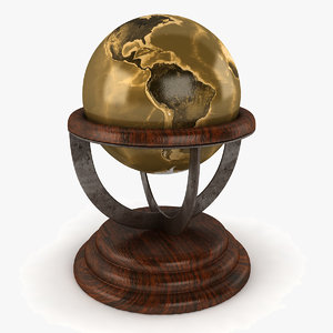 desk world globe 3d model
