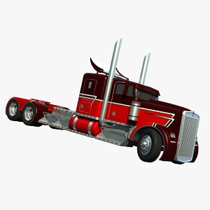 truck trailer w900 3d model