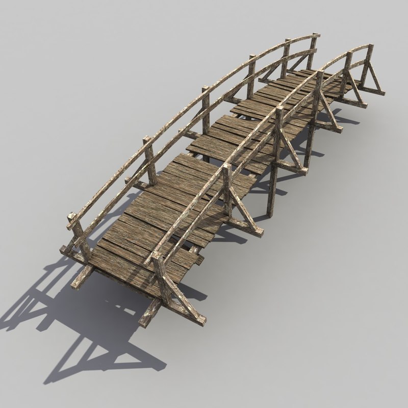 wood wooden bridge 3d model