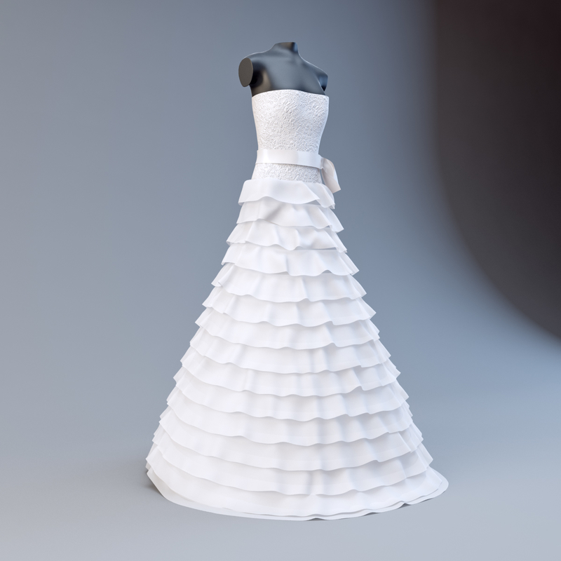 3d model wedding dress v2