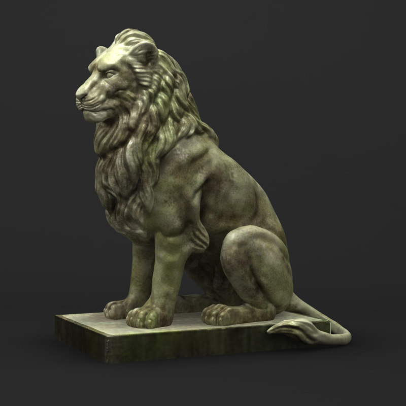 3d model stone lion