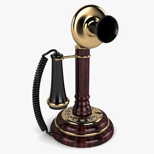 3d model vintage telephone phone