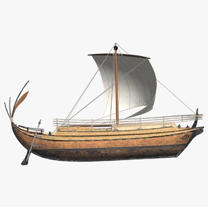 3d model of ancient greek freight ship hull