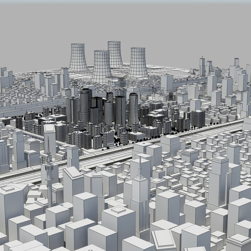 city scene 3d model