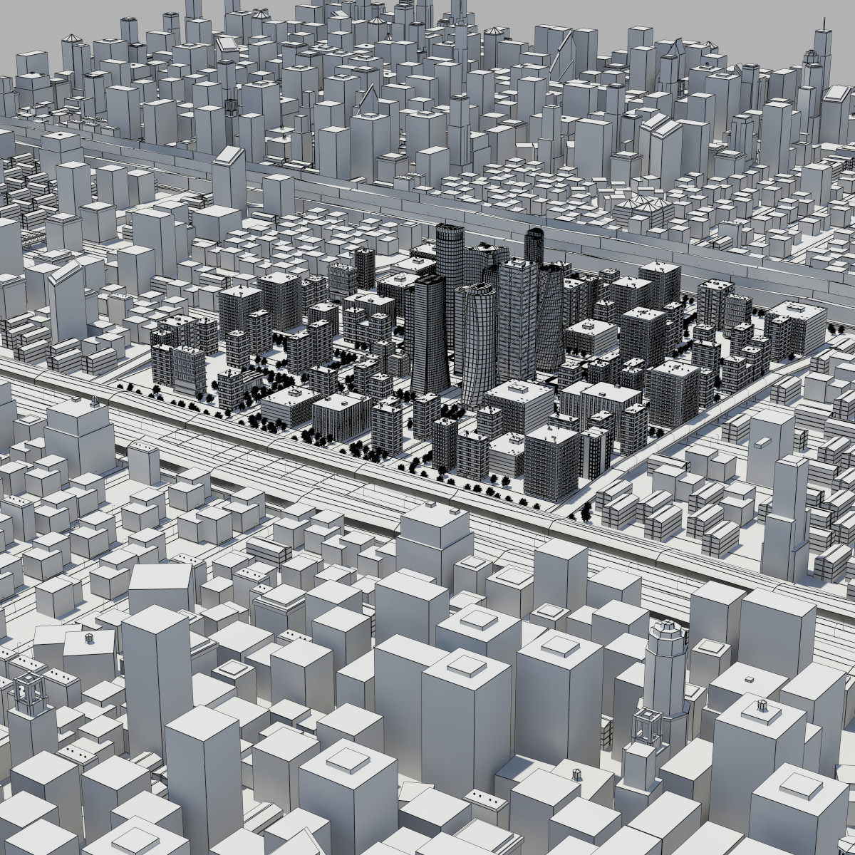 city scene 3d model