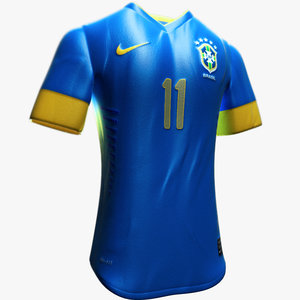 3d model realistic brazil soccer jerseys