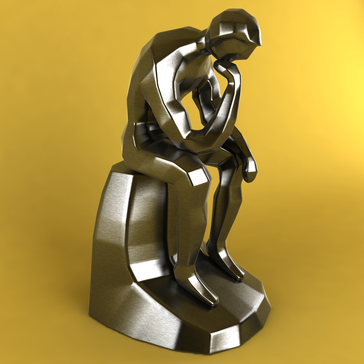 3d thinking man sculpture