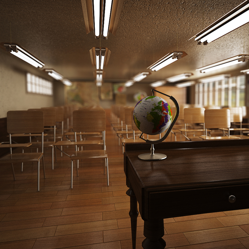 Classroom Scene 3d Max 