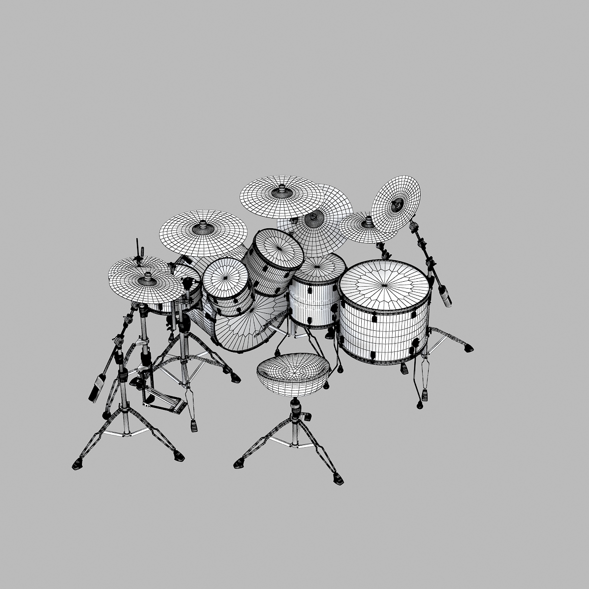 3d model drum set