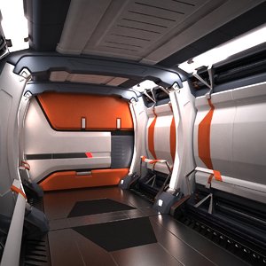 sci fi futuristic spaceship 3d model