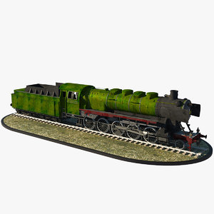steam locomotive kriegslok 3d model