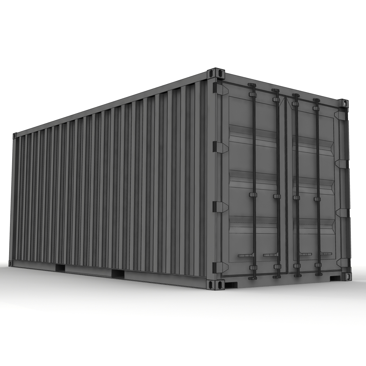 20ft box container 3d model