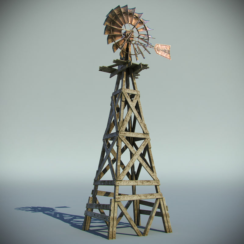 Old farm windmill 3d max