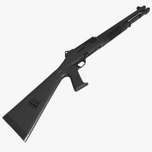 3d benelli m4 shotgun black model