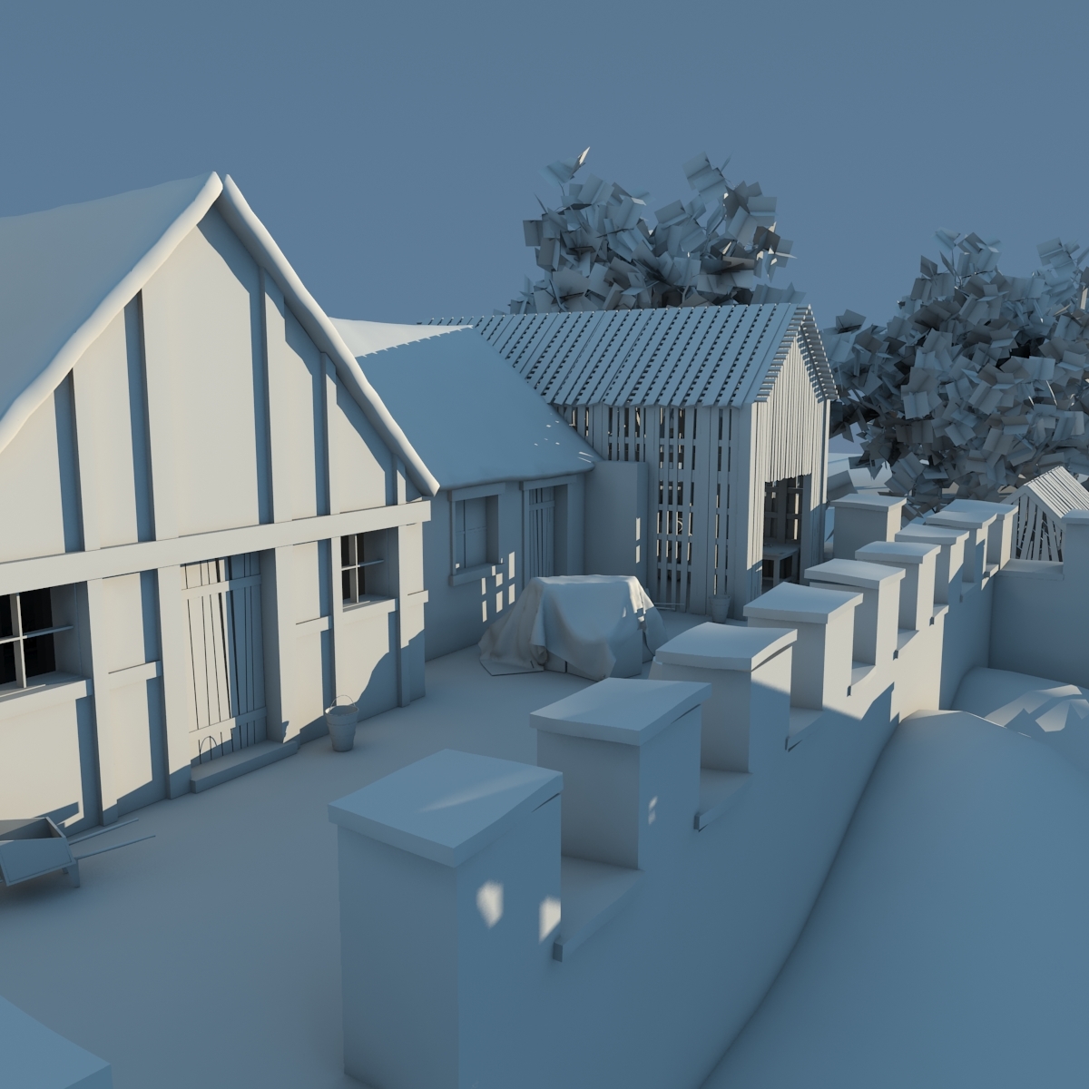 中世纪村庄3d模型