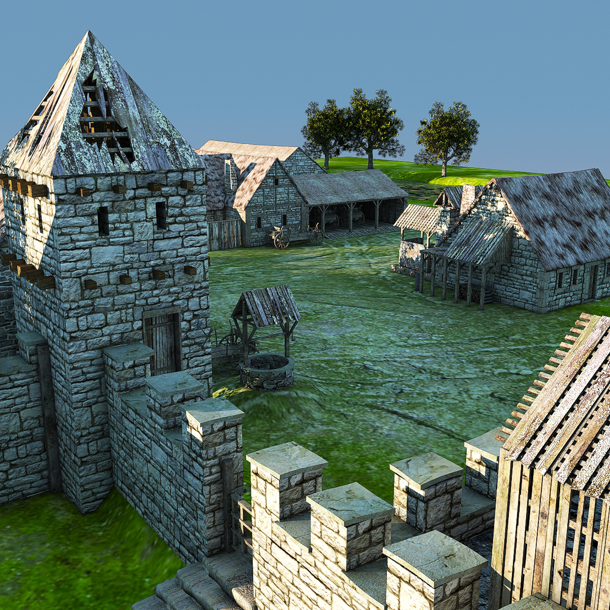 中世纪村庄3d模型