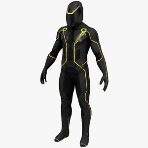 tron legacy character rigged 3d model