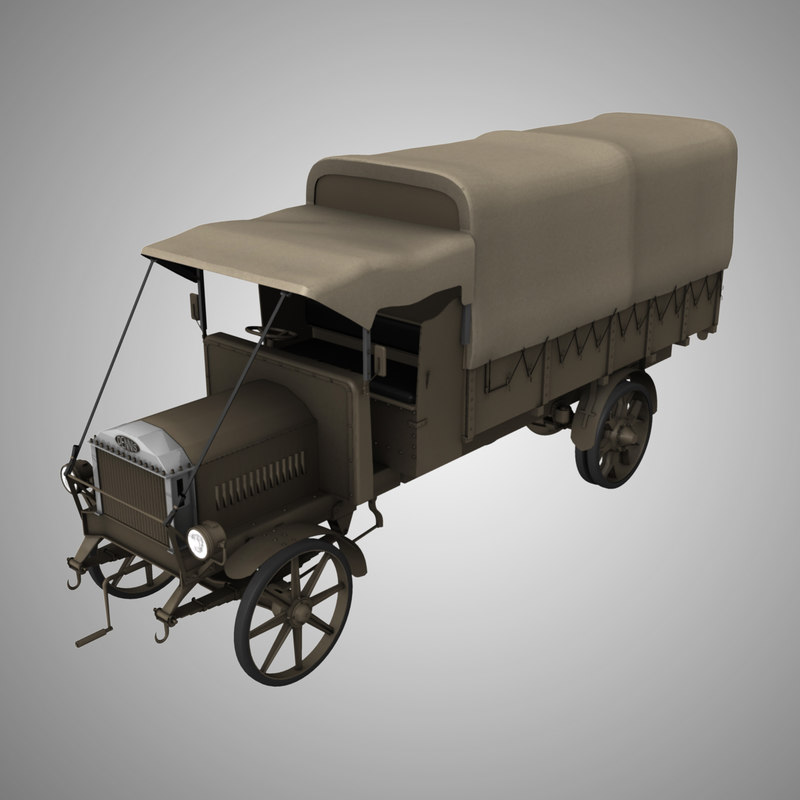 ww1 dennis lorry truck army 3d model