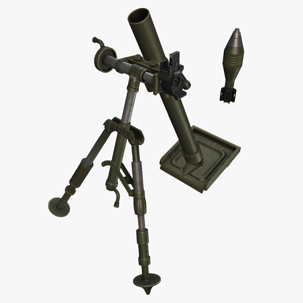 m2 mortar 3d model