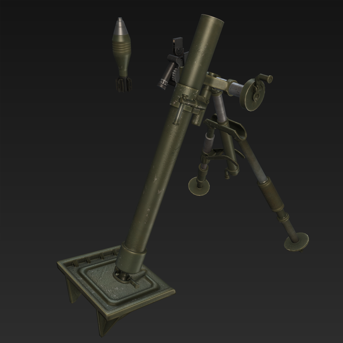 m2 mortar 3d model