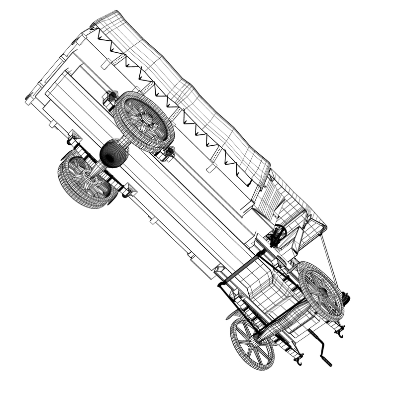 ww1 dennis lorry truck army 3d model