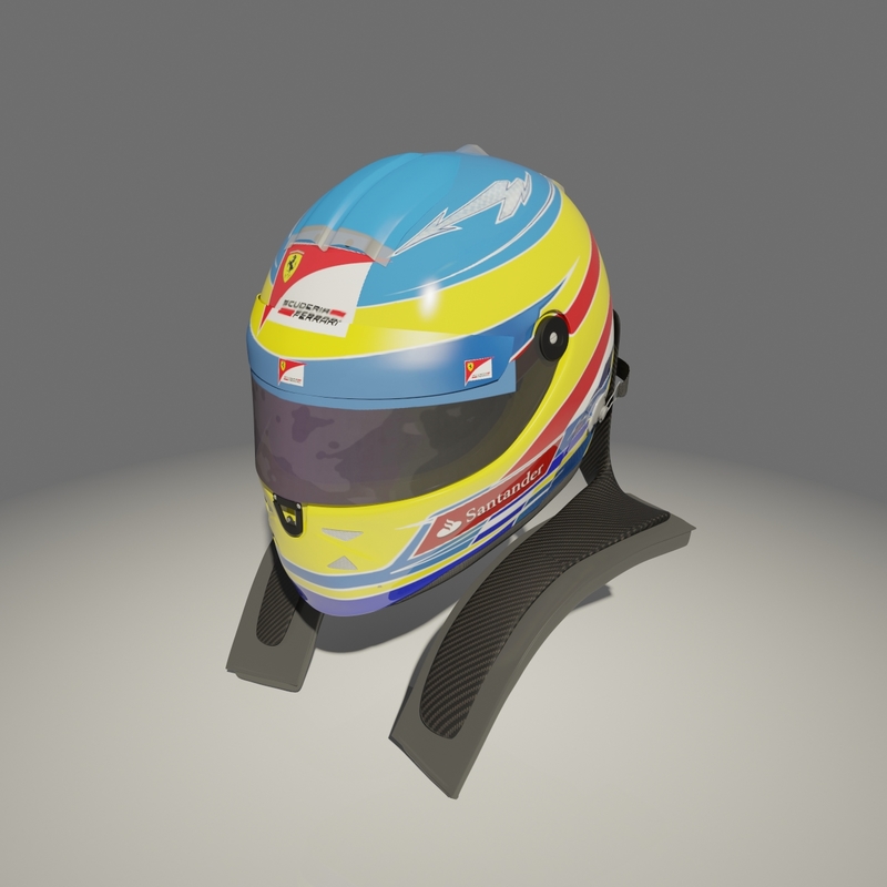 3d model fernando alonso 2012 helmet