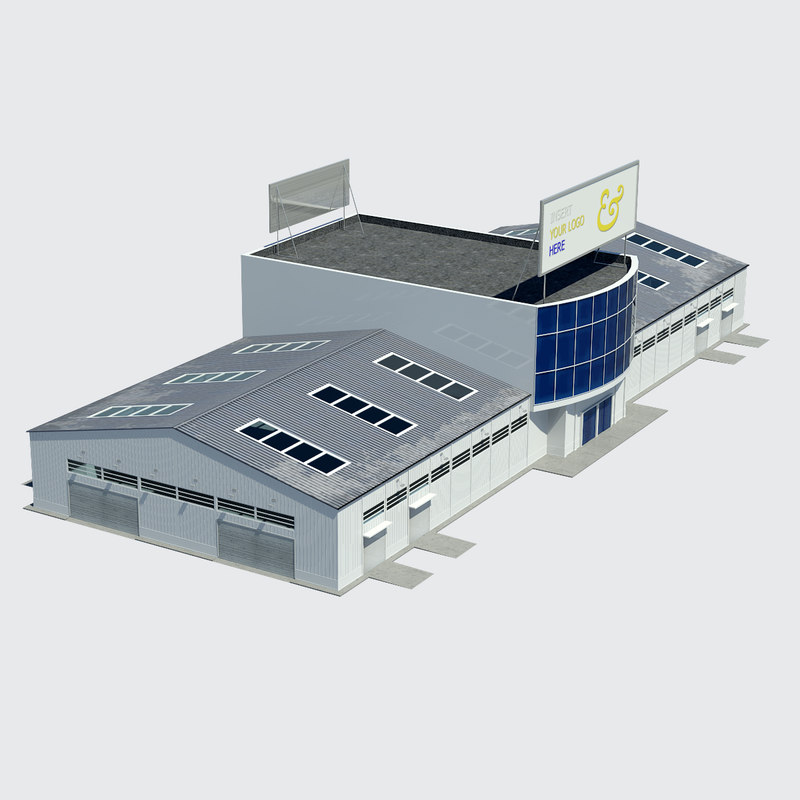 hangar warehouse contains 3d model