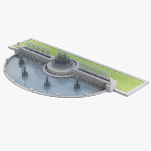 3d city fountain water