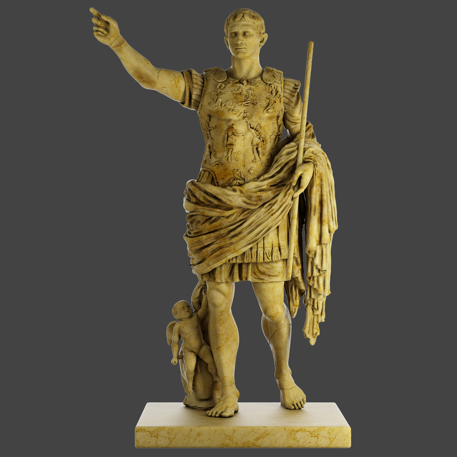 statue augustus prima porta 3d model